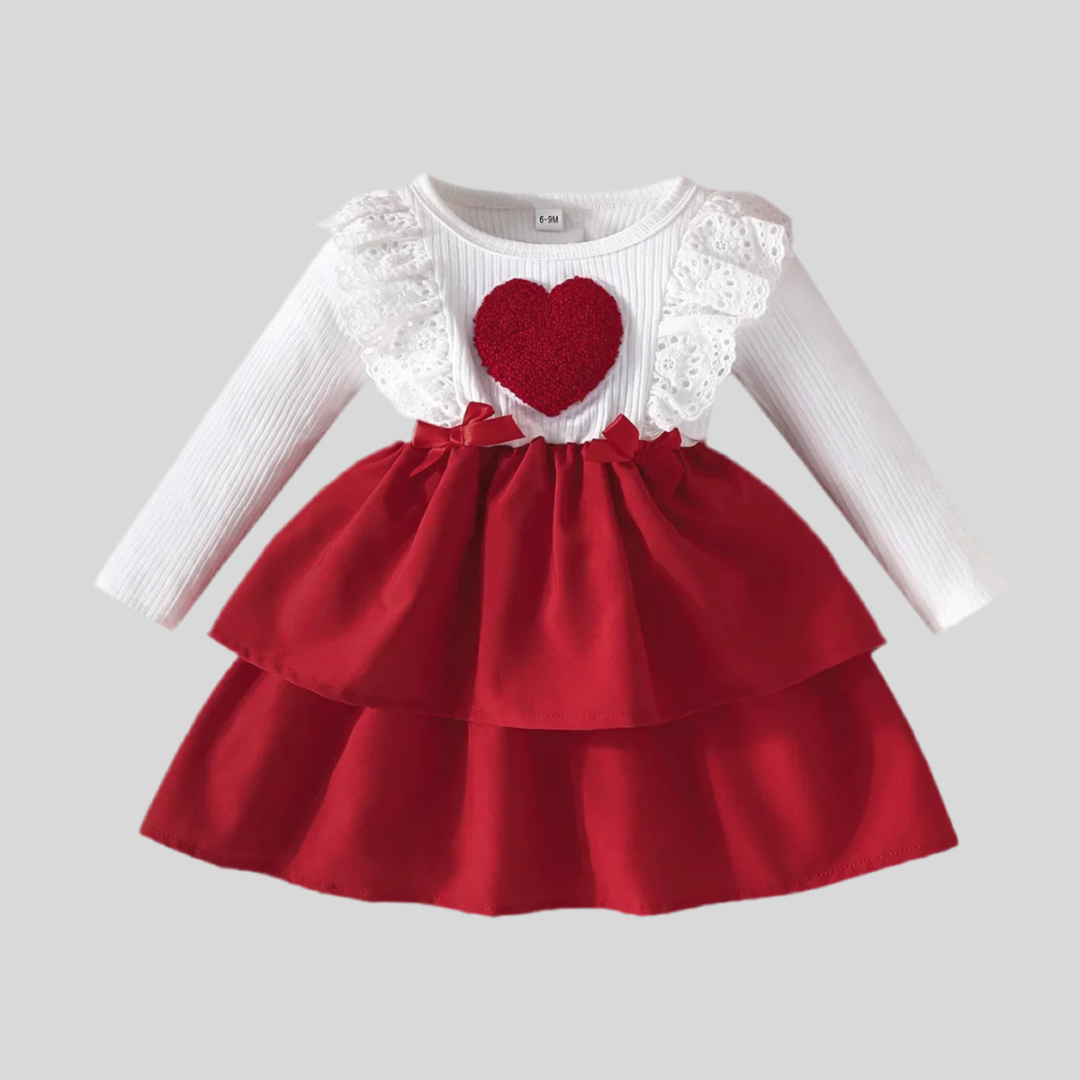 Baby Red Heart Pattern Dress