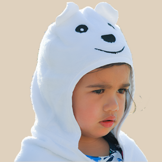 Bamboo Rayon Bear Hooded Turkish Towel: Little Kid