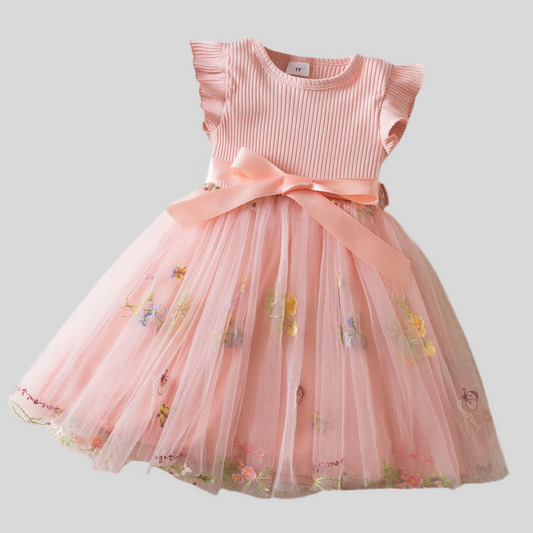 2025 Kids Spring Flare Sleeve Dress Floral