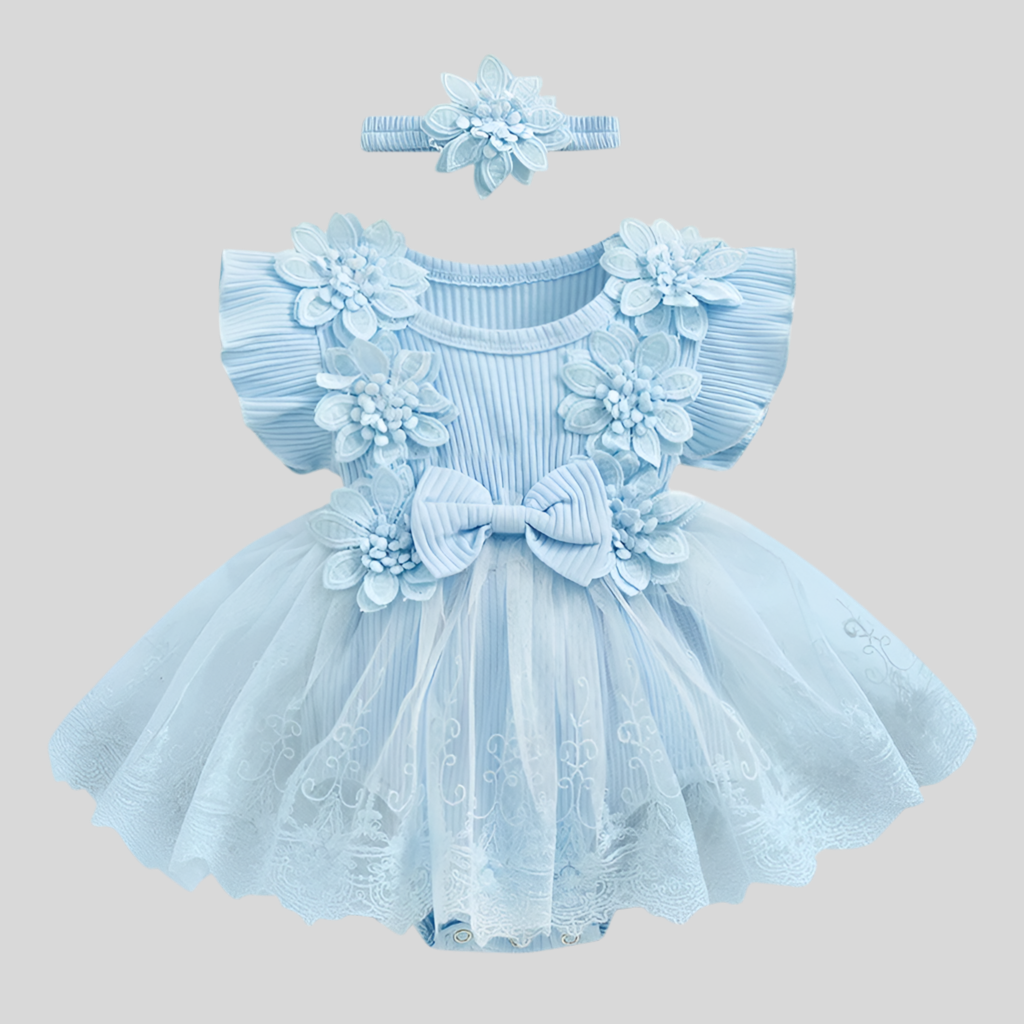 2025 Spring Infant Baby Girl Lace Romper Tulle Dress