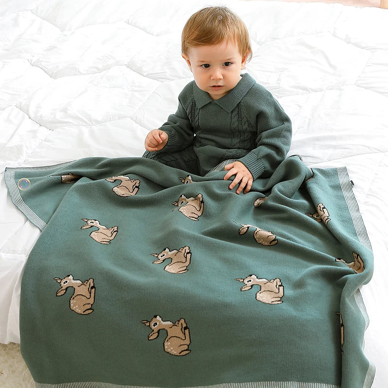 Knitted Newborn Boys/Girls Cotton Swaddle Blanket