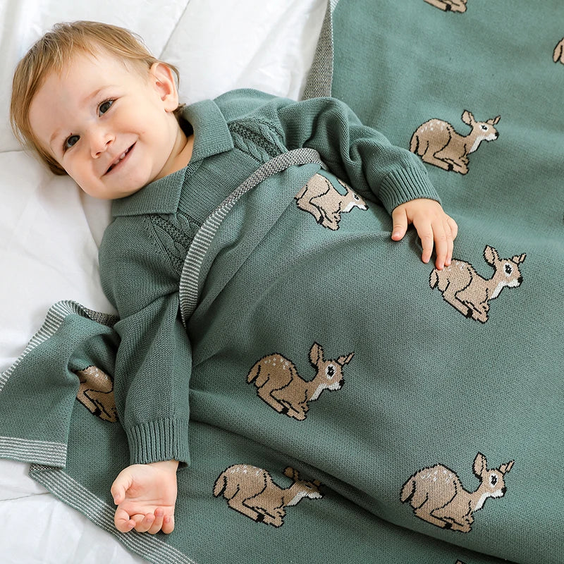 Knitted Newborn Boys/Girls Cotton Swaddle Blanket