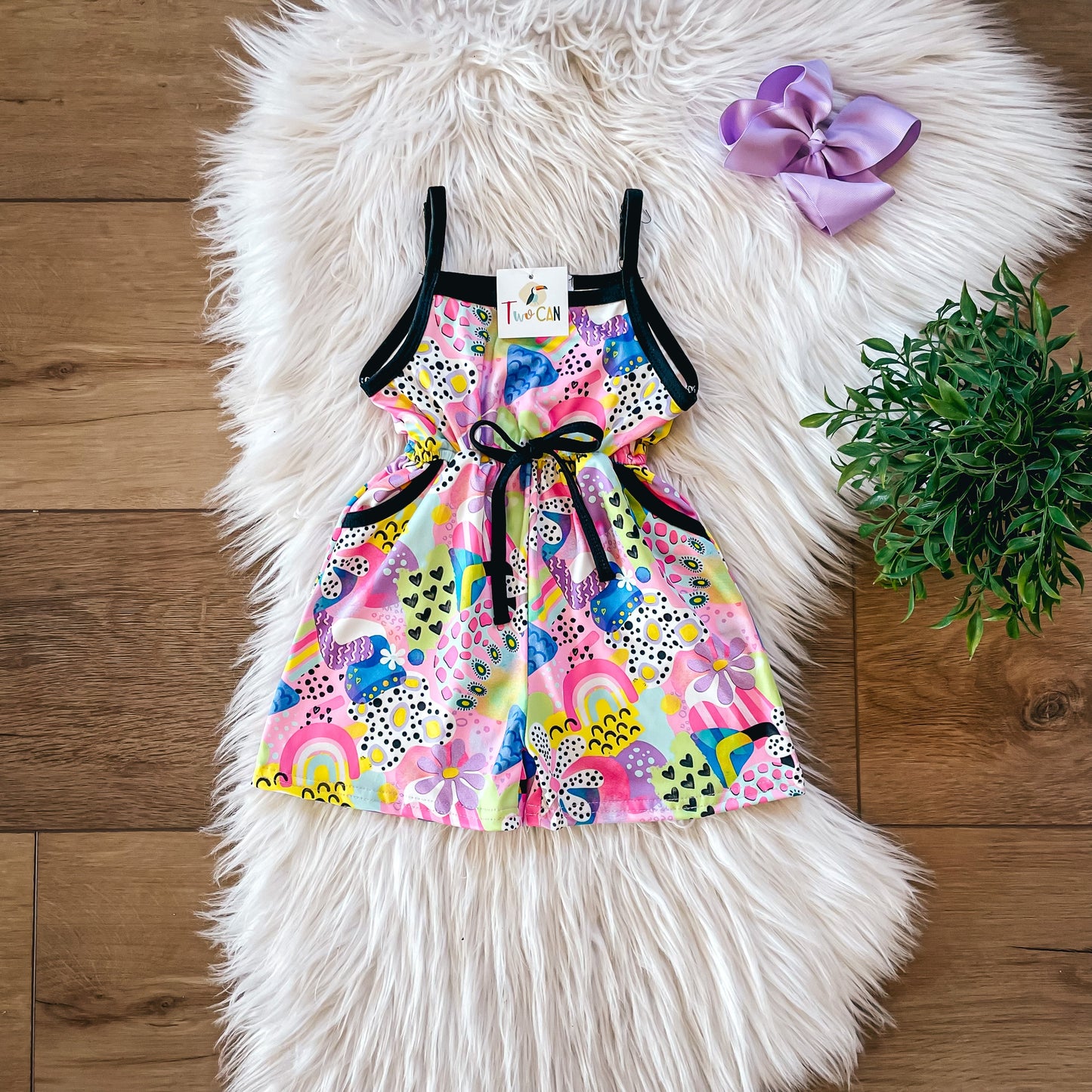 Retro Flower Power Shorts Romper by TwoCan