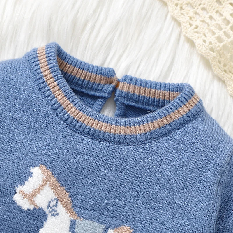 Long Sleeves Knitted Newborn Boys Sweaters Jumpsuits