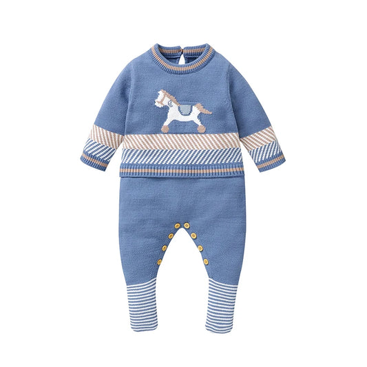 Long Sleeves Knitted Newborn Boys Sweaters Jumpsuits