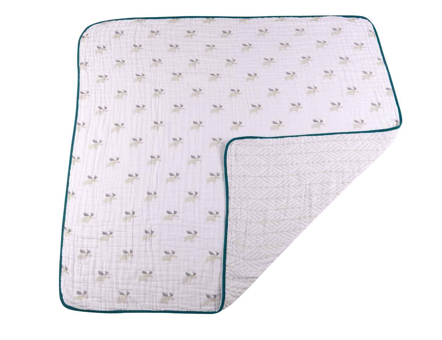 Mister Moose and Forest Arrow Cotton Muslin Blanket