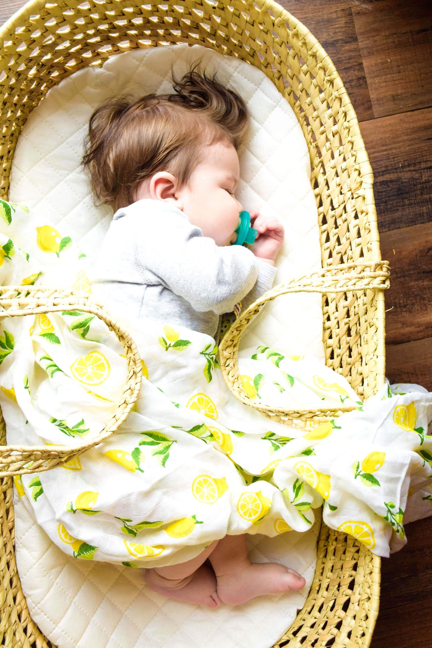 Muslin Swaddle Blanket Set of 2, Lemon and Strawberry Print